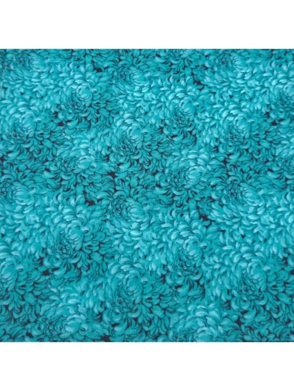 Keepsake Calico Floral Teal Packed Petals Quilting Fabric Prewashed 2 Yards